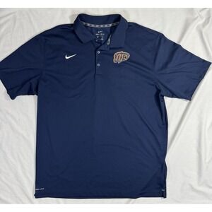 Men's XXL Nike Dri Fit UTEP Miners Football Short Sleeve Polo Shirt Blue